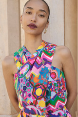 Cascia Silk Top Made With Liberty Fabric Pink Multicolour