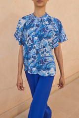 Aurora Silk Blouse Made With Liberty Fabric Blue Multicolour