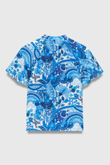 Aurora Silk Blouse Made With Liberty Fabric Blue Multicolour