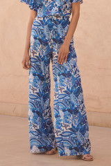 Arezzo Silk Trousers Made With Liberty Fabric Blue Multicolour