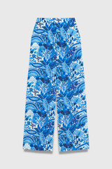 Arezzo Silk Trousers Made With Liberty Fabric Blue Multicolour