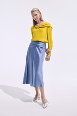Belsito Satin Skirt Soft Steel Blue Belsito Satin Skirt Soft Steel Blue
