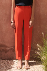 Tavira Sculpt Stretch Crepe Slim-Leg Trousers Summer Orange Tavira Sculpt Stretch Crepe Slim-Leg Trousers Summer Orange