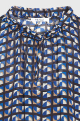 York Silk Chiffon Blouse Navy Multicolour