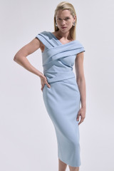 Luserna Sculpt Stretch Crepe Dress Powder Blue