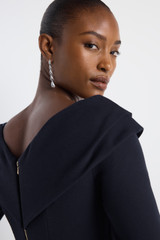 Luserna Sculpt Stretch Crepe Mid Sleeve Dress Navy