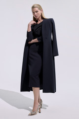 Luserna Sculpt Stretch Crepe Mid Sleeve Dress Navy