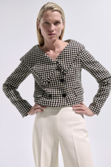Marseille Spring Tweed Jacket Black And Ivory Marseille Spring Tweed Jacket Black And Ivory