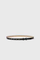 Selis Croc-Embossed Leather Belt Black