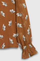 Beaufort Blouse Vicuna And Ivory Floating Floral Print Silk Chiffon Beaufort Blouse Vicuna And Ivory Floating Floral Print Silk Chiffon