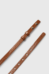 Selis Croc-Embossed Leather Belt Tan
