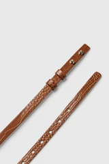 Selis Croc-Embossed Leather Belt Tan