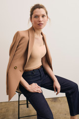 Selis Croc-Embossed Leather Belt Tan