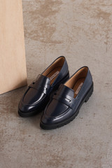 Mileo Leather Loafers Navy Mileo Leather Loafers Navy