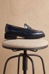Mileo Leather Loafers Navy Mileo Leather Loafers Navy