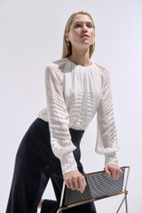 Oscan Devore Blouse Ivory Oscan Devore Blouse Ivory