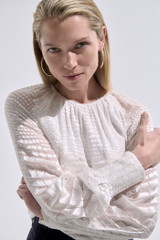 Oscan Devore Blouse Ivory Oscan Devore Blouse Ivory