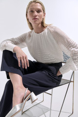 Oscan Devore Blouse Ivory Oscan Devore Blouse Ivory