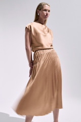 Clever Crepe Skye Satin Blouse Light Camel Clever Crepe Skye Satin Blouse Light Camel
