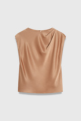Clever Crepe Skye Satin Blouse Light Camel