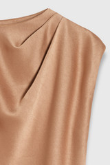 Clever Crepe Skye Satin Blouse Light Camel Clever Crepe Skye Satin Blouse Light Camel