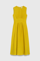 Mariano Silk Jacquard Dress Chartreuse Yellow