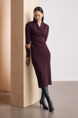 Sculpt Knit Gradara Dress Deep Plum Sculpt Knit Gradara Dress Deep Plum