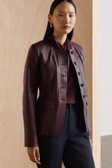 Ginevra Leather Jacket Deep Burgundy Ginevra Leather Jacket Deep Burgundy