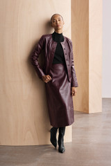 Ginevra Leather Jacket Deep Burgundy Ginevra Leather Jacket Deep Burgundy