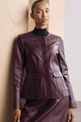 Ginevra Leather Jacket Deep Burgundy