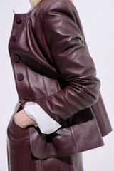 Ginevra Leather Jacket Deep Burgundy Ginevra Leather Jacket Deep Burgundy