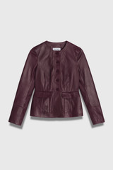 Ginevra Leather Jacket Deep Burgundy Ginevra Leather Jacket Deep Burgundy