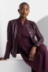 Ginevra Leather Jacket Deep Burgundy