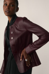 Ginevra Leather Jacket Deep Burgundy