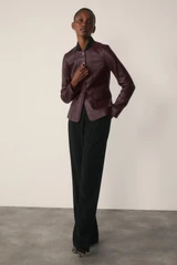 Ginevra Leather Jacket Deep Burgundy