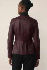 Ginevra Leather Jacket Deep Burgundy