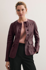 Ginevra Leather Jacket Deep Burgundy