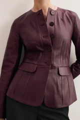 Ginevra Leather Jacket Deep Burgundy