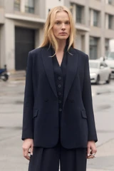 Clever Crepe Knighton Jacket Navy