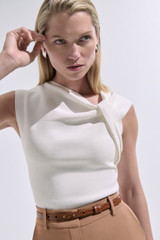 Sculpt Knit Sovareto Top Ivory