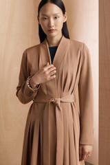 Cervo Crepe Trench Coat Light Camel Cervo Crepe Trench Coat Light Camel