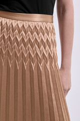 Clever Crepe Venezia Satin Skirt Light Camel