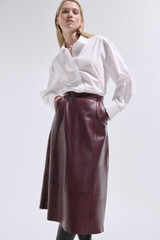 Andalo Leather Skirt Deep Burgundy Andalo Leather Skirt Deep Burgundy