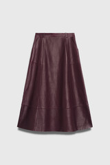Andalo Leather Skirt Deep Burgundy