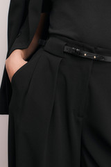 Clever Crepe Lyon Palazzo Trousers Black