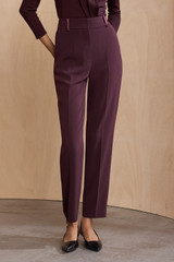 Clever Crepe Tavira Slim-Leg Trousers Deep Plum Clever Crepe Tavira Slim-Leg Trousers Deep Plum