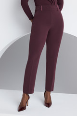 Clever Crepe Tavira Slim-Leg Trousers Deep Plum