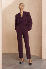Clever Crepe Tavira Slim-Leg Trousers Deep Plum Clever Crepe Tavira Slim-Leg Trousers Deep Plum