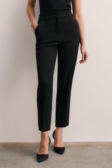 Clever Crepe Slim-Leg Trousers Black