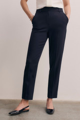 Clever Crepe Slim-Leg Trousers Navy